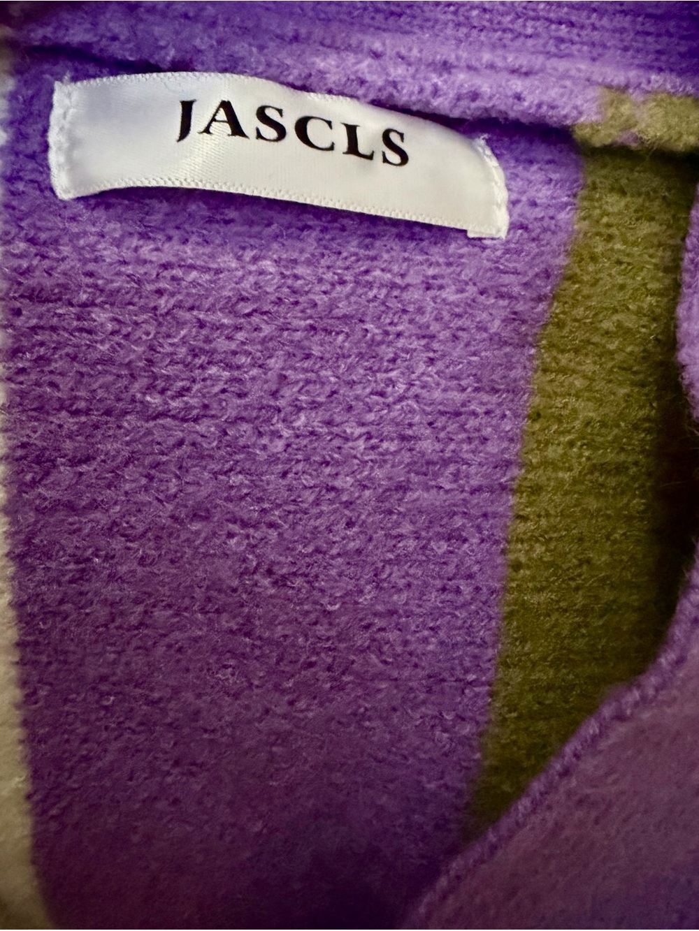 Striped Button-Front Cardigan in Olive, Purple & Cream - Picture 6 of 8